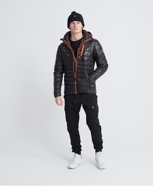 Superdry Exosphere Hooded Fuji Férfi Kabát Fekete | DANKH6029